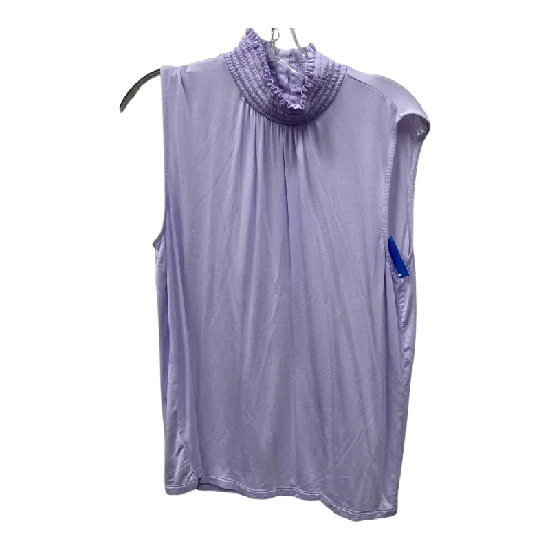 Top Sleeveless By Ann Taylor In Purple, Size:L