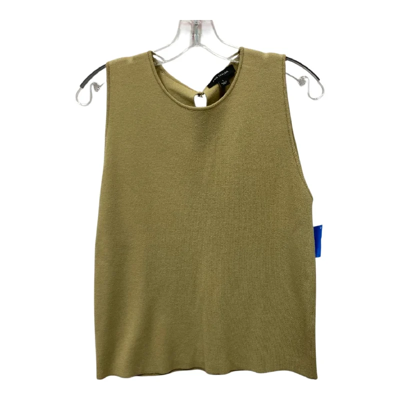 Top Sleeveless By Ann Taylor In Tan, Size:L