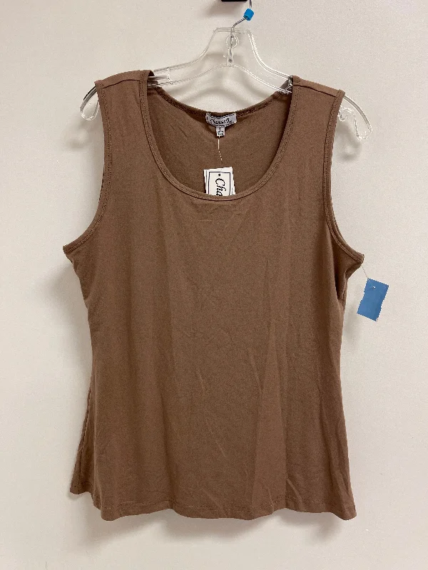 Top Sleeveless By Clothes Mentor In Tan, Size: Xl