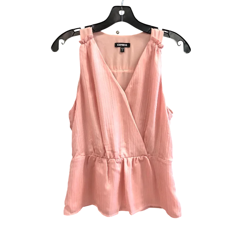 Top Sleeveless By Express In Pink, Size: S