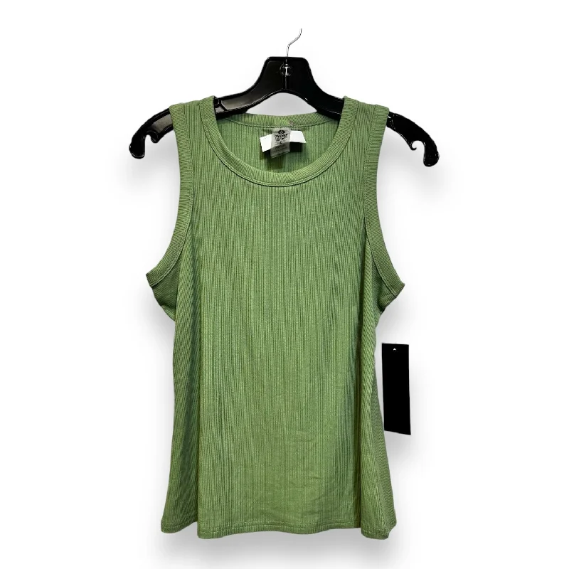 Top Sleeveless By Mono B In Green, Size: L