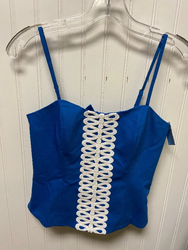 Top Sleeveless Designer By Lilly Pulitzer In Blue & White, Size: Xxs